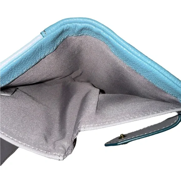 Fossil Blue Leather Zip Around Bifold Wallet - Two Tone - Picture 5 of 8